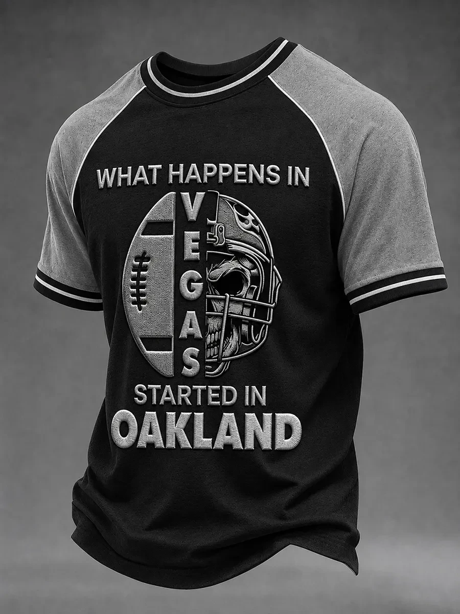 Las Vegas Raiders Merch What Happens In Vegas Started In Oakland T-Shirt Raiders Fan Gift