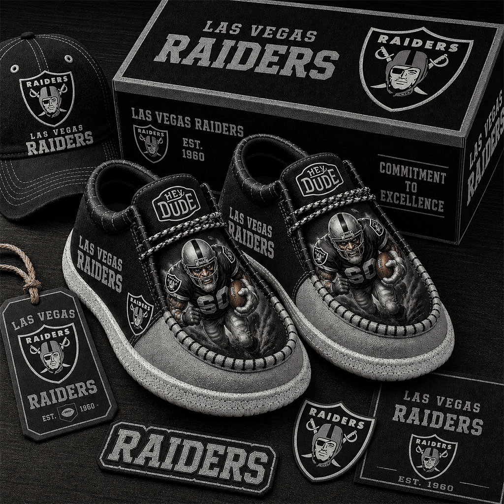 Las Vegas Raiders Shoes Game Day Loafers LV Raiders Merch Football Christmas Gift Ideas