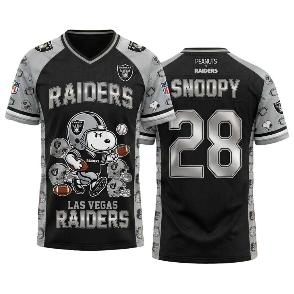 Las Vegas Raiders Snoopy Football Jersey LV Raiders Merch Football Related Gift Ideas Las Vegas Raiders Snoopy Football Jersey LV Raiders Merch Football Related Gift Ideas