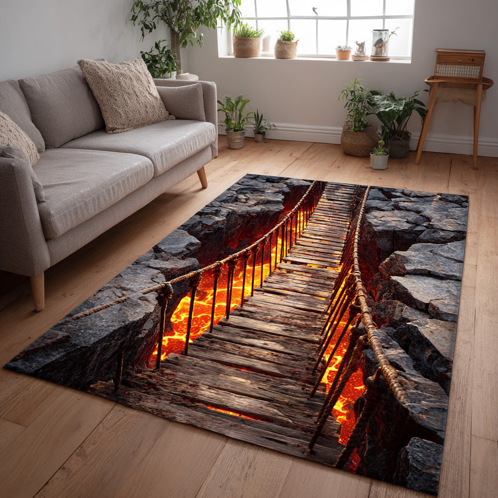 Lava Crossing Area Rug Creepy Halloween House Decorations Halloween Gifts For Men