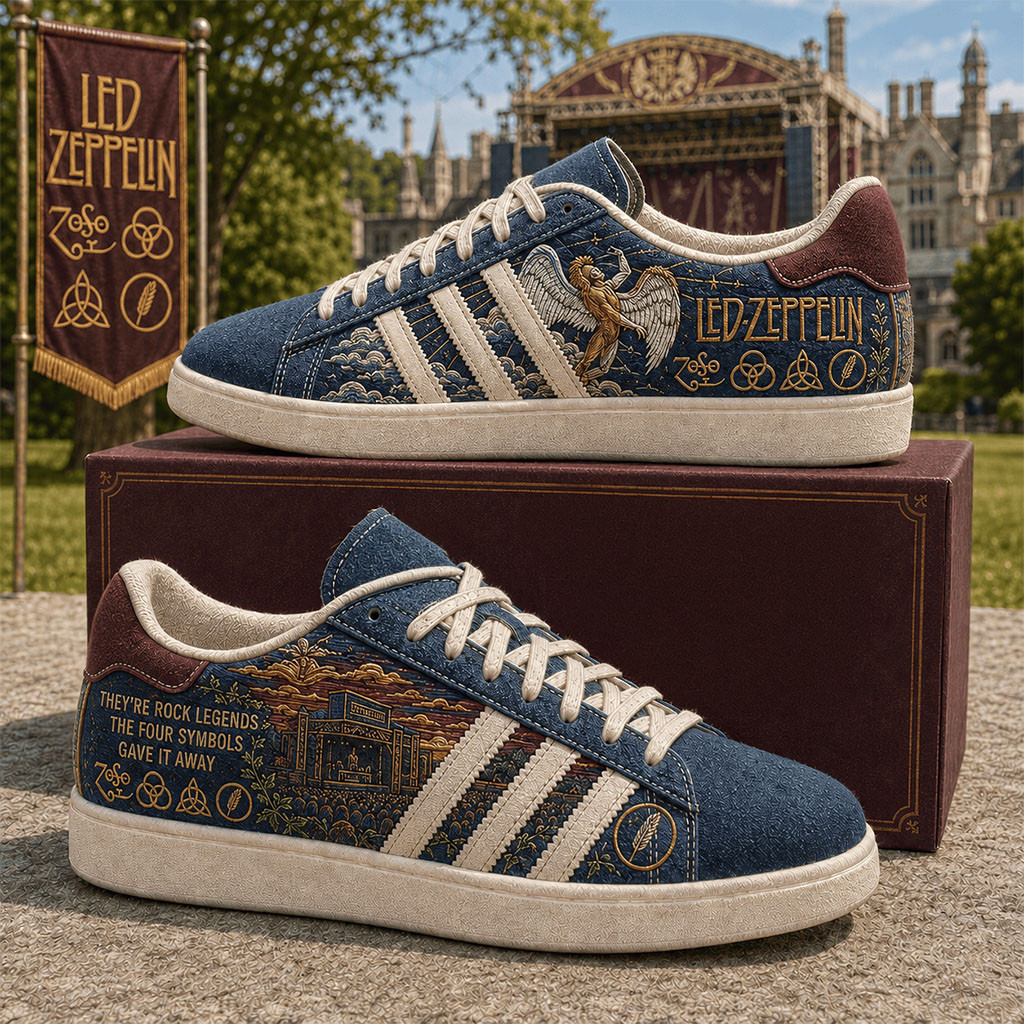 Led Zeppelin They're Rock Legends The Four Symbols Gave It Away Sneakers Led Zeppelin Merch