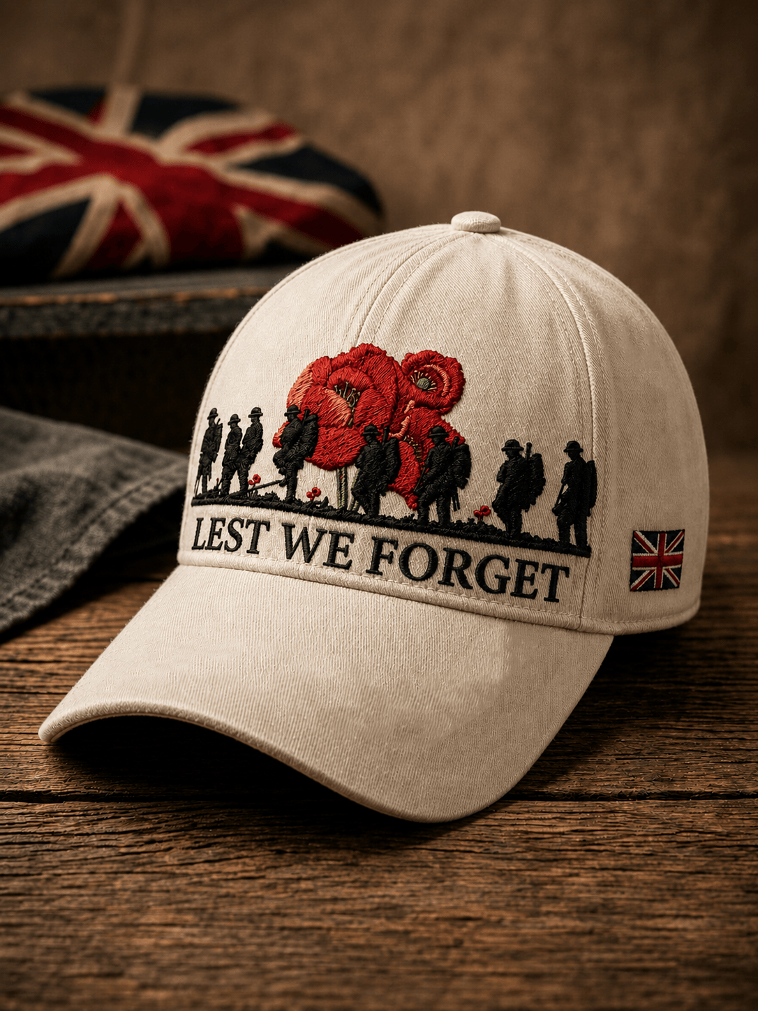Lest We Forget Hat Union Jack Cap British Remembrance Day Merch Gift For Military