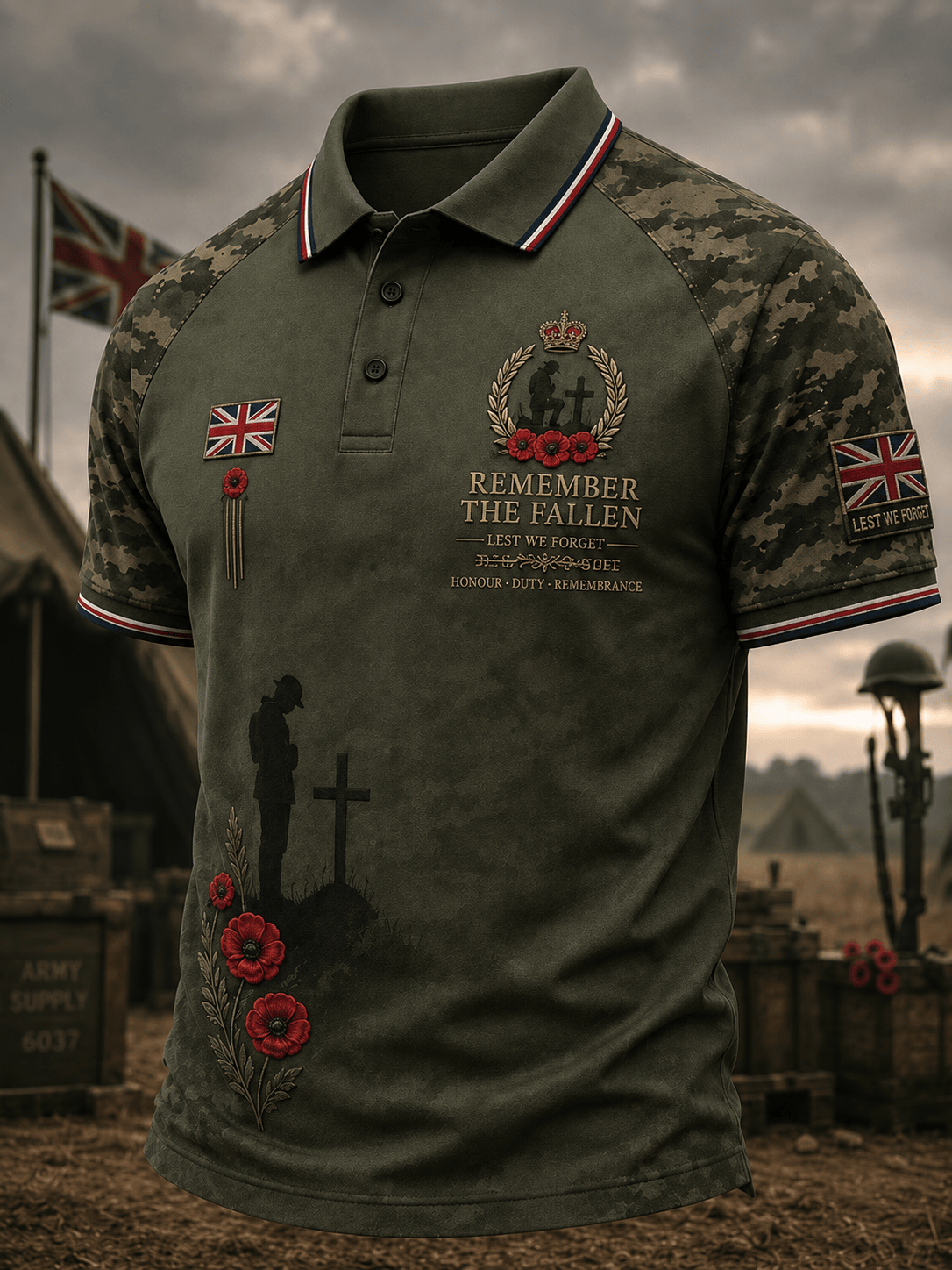 Lest We Forget Honour Duty Service Polo Shirt Remember The Fallen Shirt Gift For Veteran