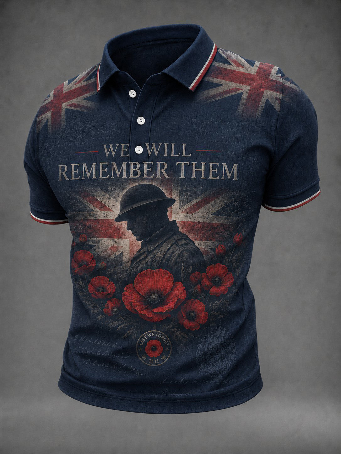 Lest We Forget Polo Shirt November 11 We Will Remember Them Shirts UK Veteran Gifts