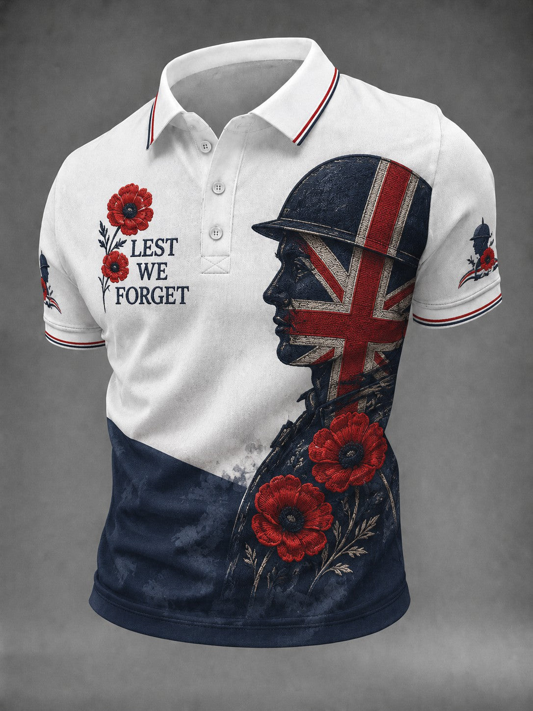 Lest We Forget Polo Shirt Poppy Remembrance Soldier Memorial Polos Gift For Veteran Dad