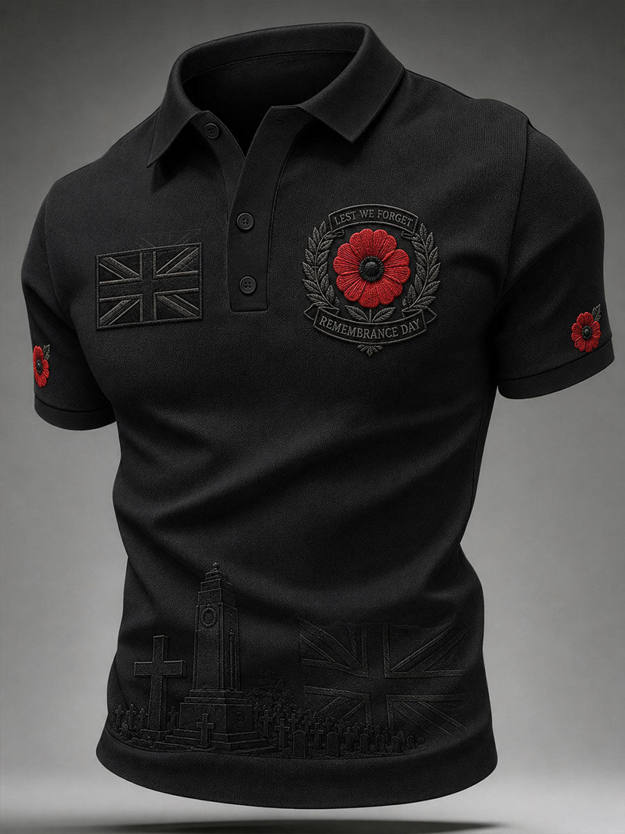Lest We Forget Poppy Polo Shirt Remembrance Day Polos UK Veteran Gift For Him Lest We Forget Poppy Polo Shirt Remembrance Day Polos UK Veteran Gift For Him