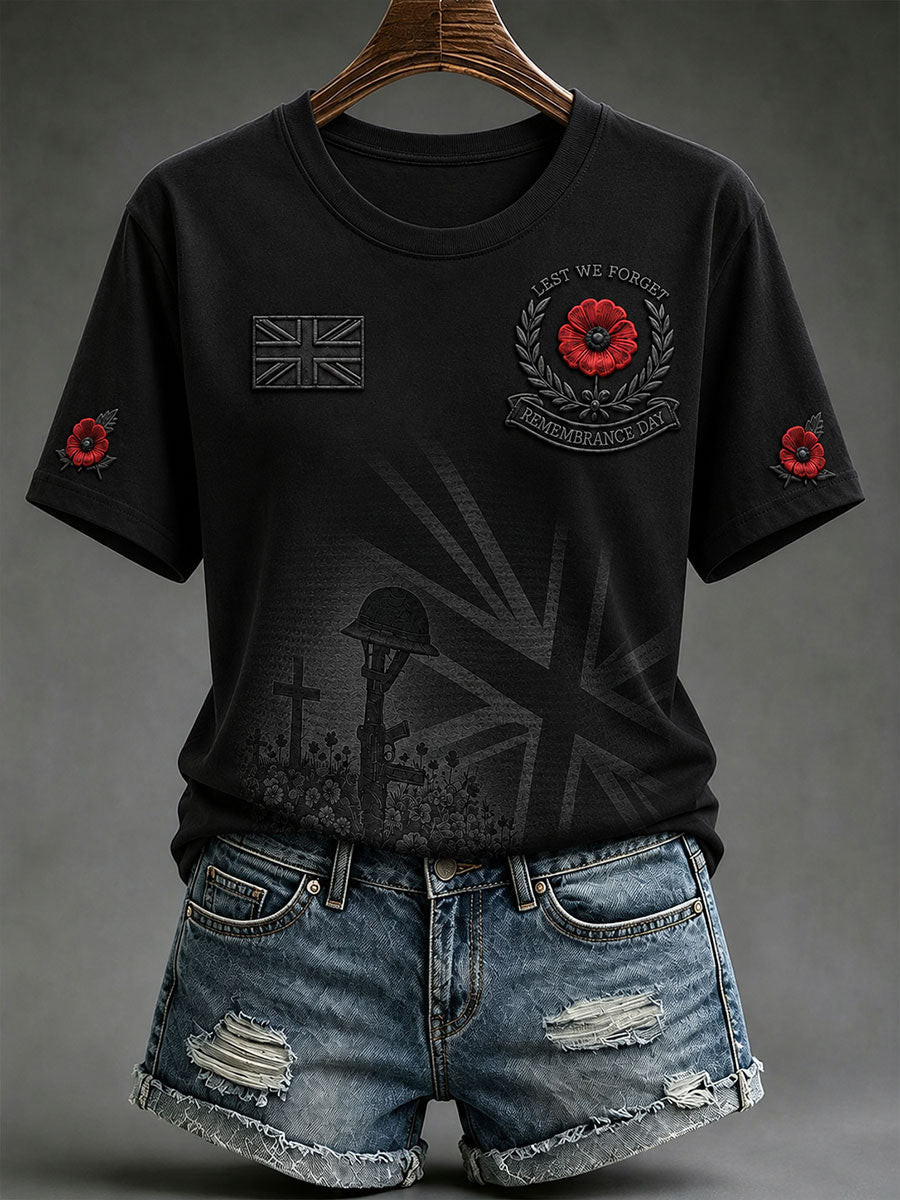 Lest We Forget Remembrance Day T-Shirt Military Honor Shirt Present For Women Lest We Forget Remembrance Day T-Shirt Military Honor Shirt Present For Women