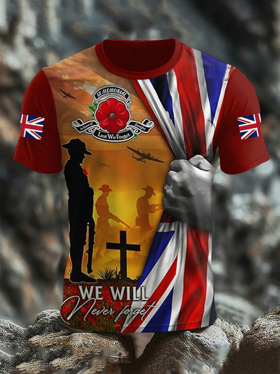 Lest We Forget Remembrance Day T-Shirt We Will Never Forget Shirt Military Honor Gifts Lest We Forget Remembrance Day T-Shirt We Will Never Forget Shirt Military Honor Gifts