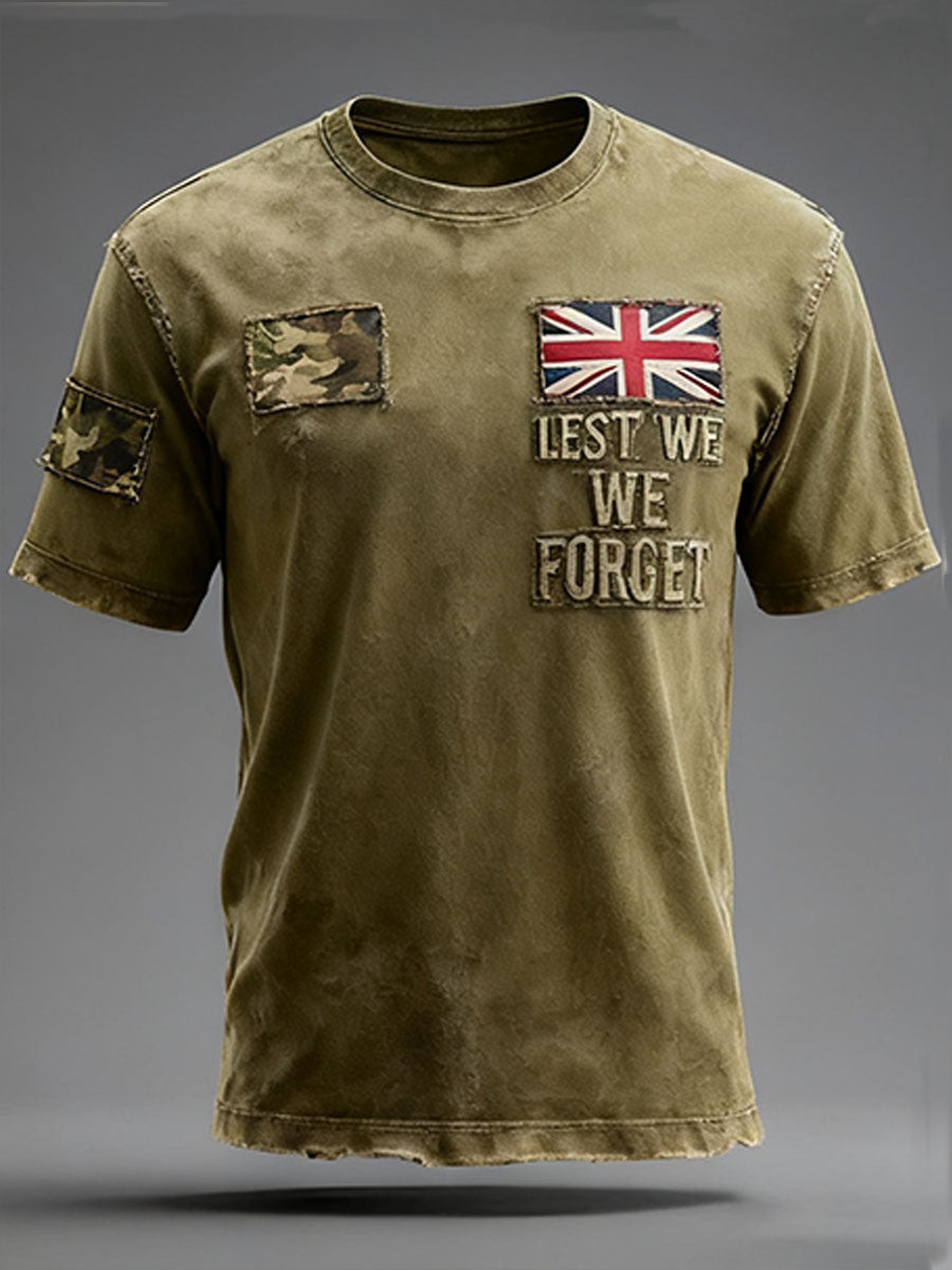 Lest We Forget T-Shirt British Remembrance Day Shirt Tribute Gifts For Veteran