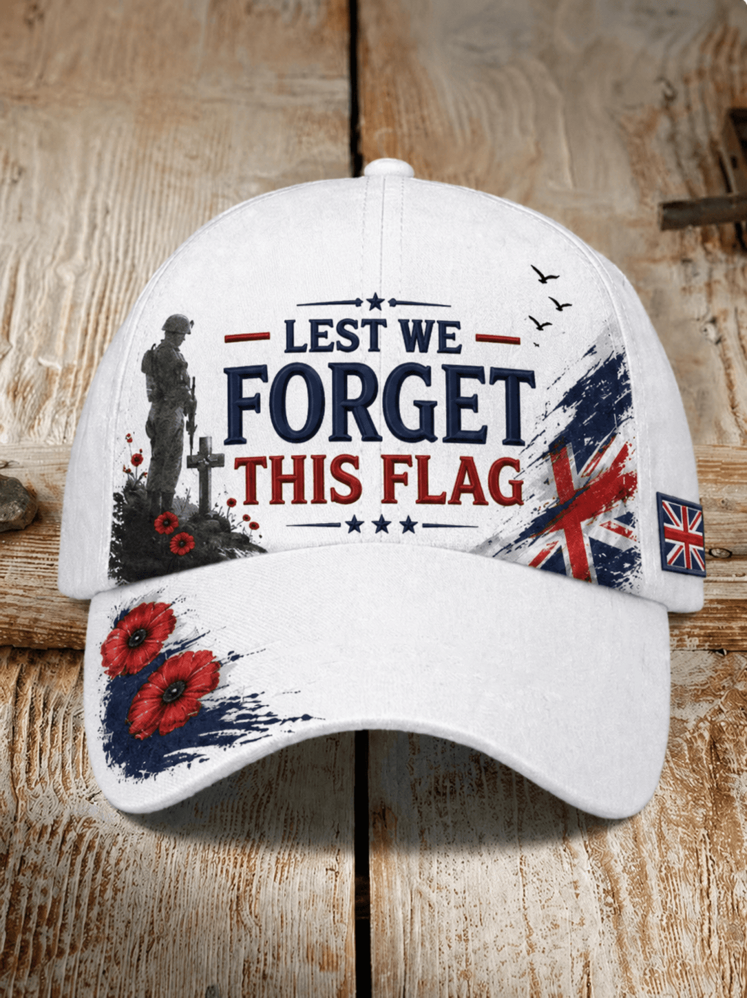 Lest We Forget This Flag Hat Union Jack Cap UK Remembrance Day Merch Veteran Gifts