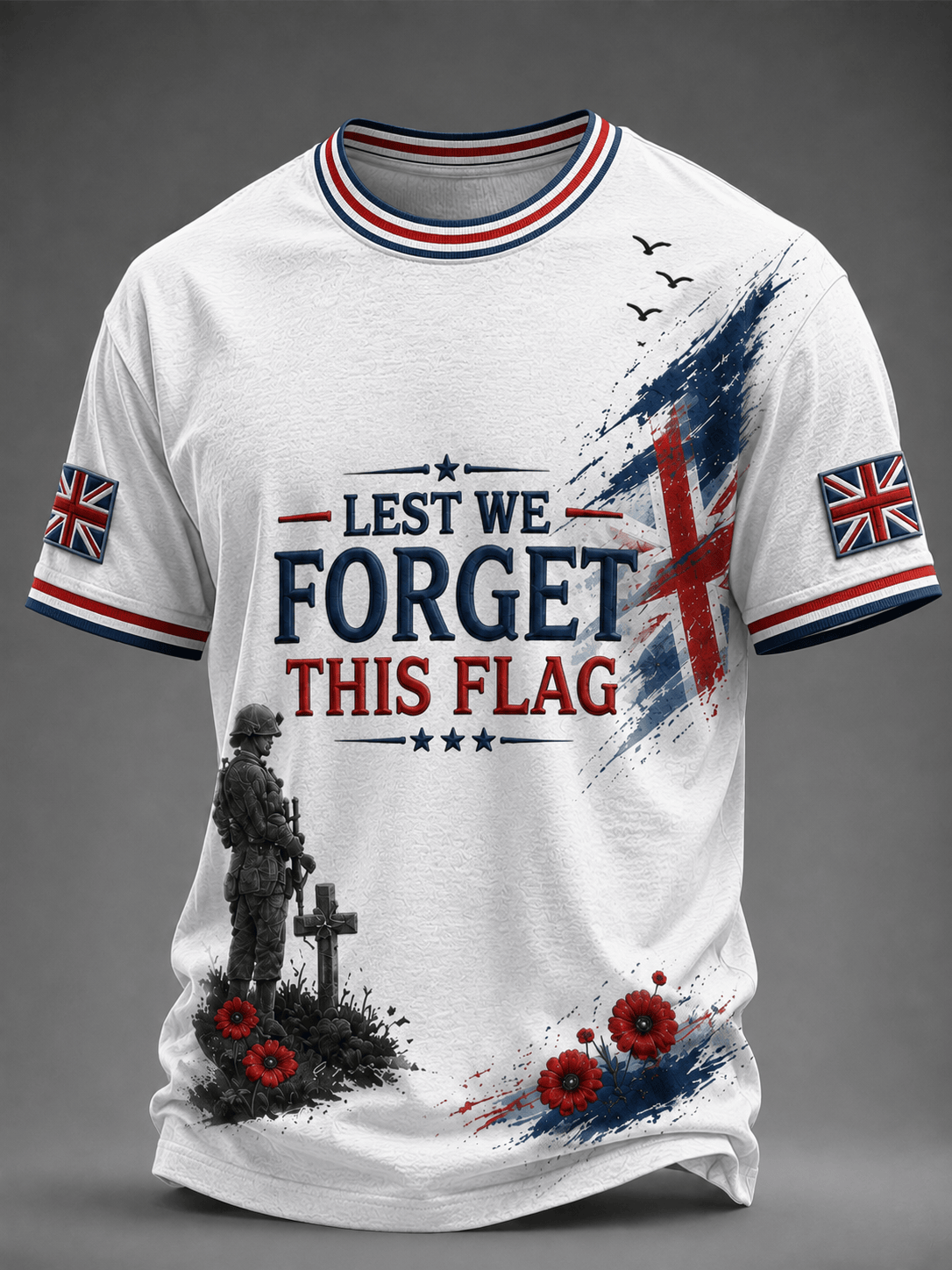 Lest We Forget This Flag T-Shirt British Union Jack Shirt Remembrance Day Gifts Ideas