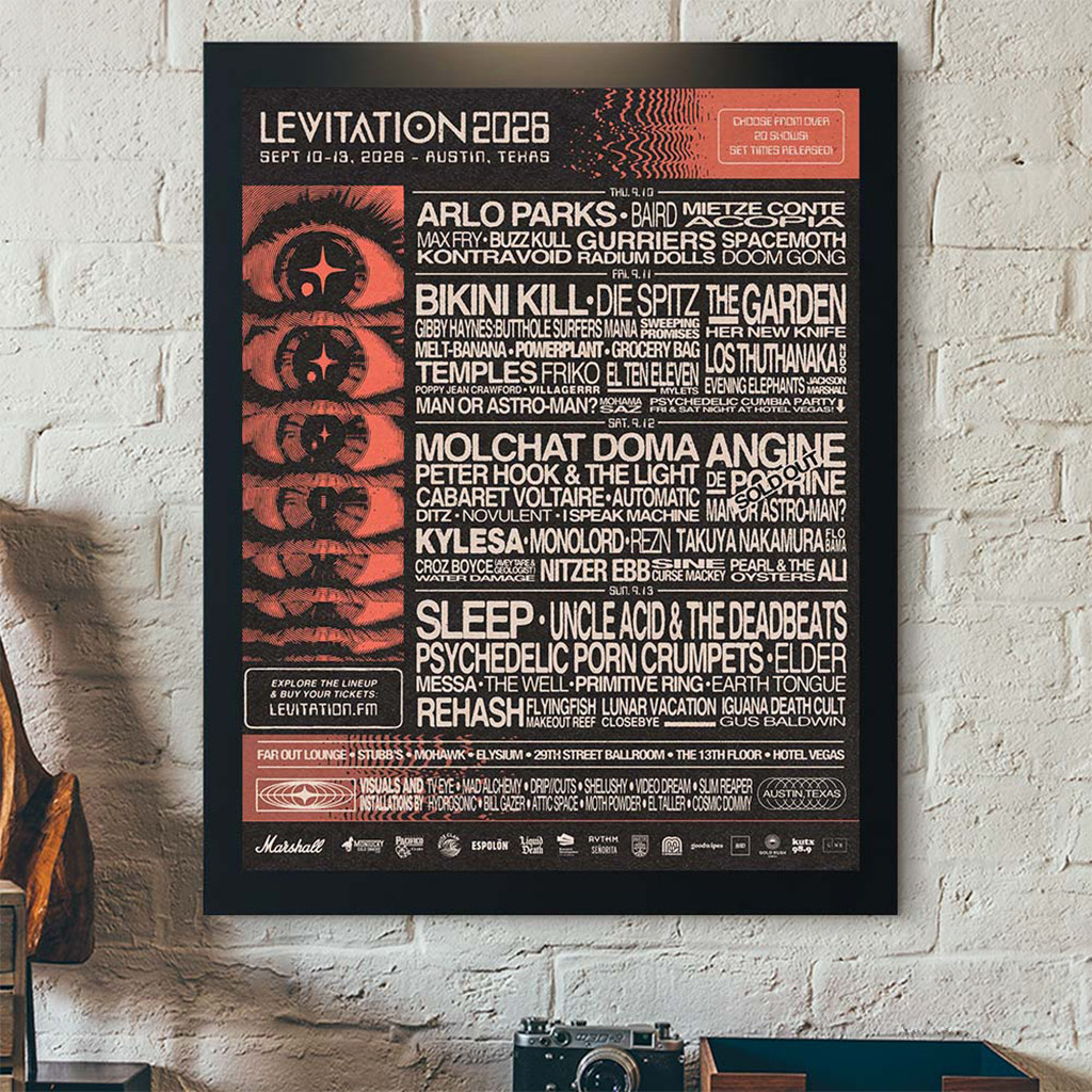 Levitation 2026 Festival Full Lineup In Austin Texas On September 10 13 2026 Poster Home Decor