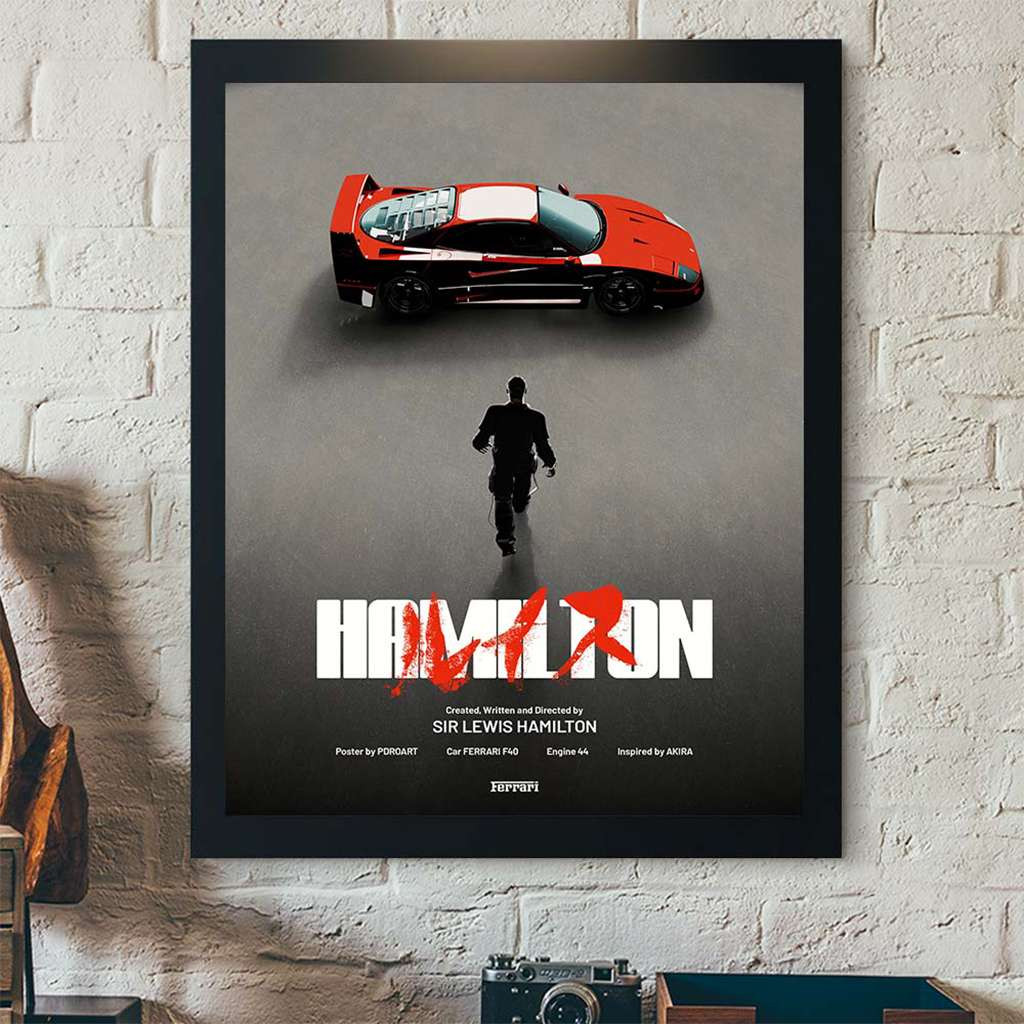 Lewis Hamilton Ferrari F40 AKIRA Inspired Poster Lewis Hamilton Merch Gifts For Racing Fans