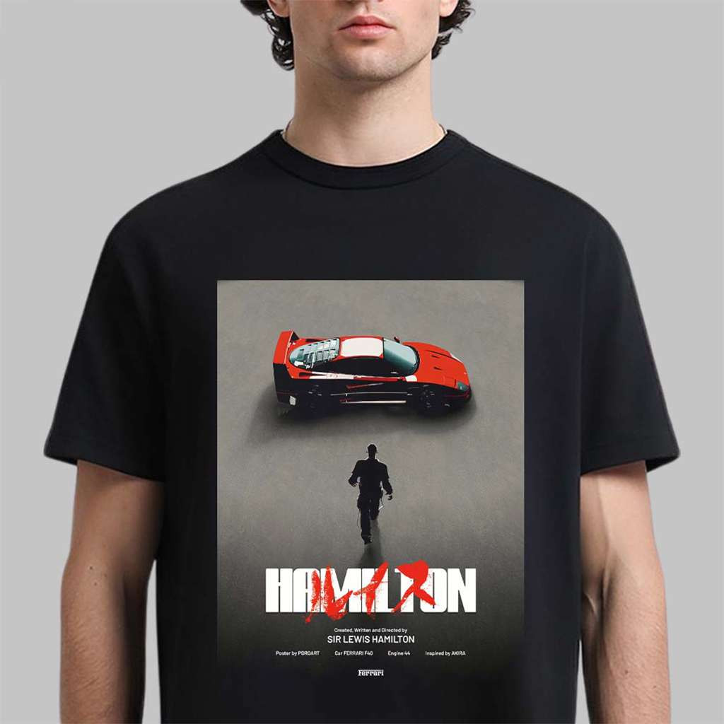 Lewis Hamilton Ferrari F40 AKIRA Inspired Poster T-Shirt Lewis Hamilton Merch F1 Fans Gifts
