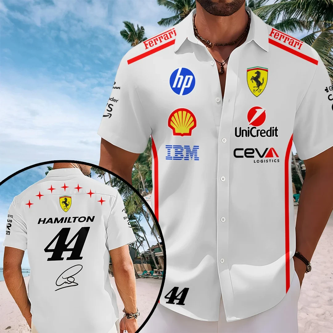 Lewis Hamilton x Scuderia Ferrari Monza Grand Prix 2026 Hawaiian Shirt Scuderia Ferrari Merch