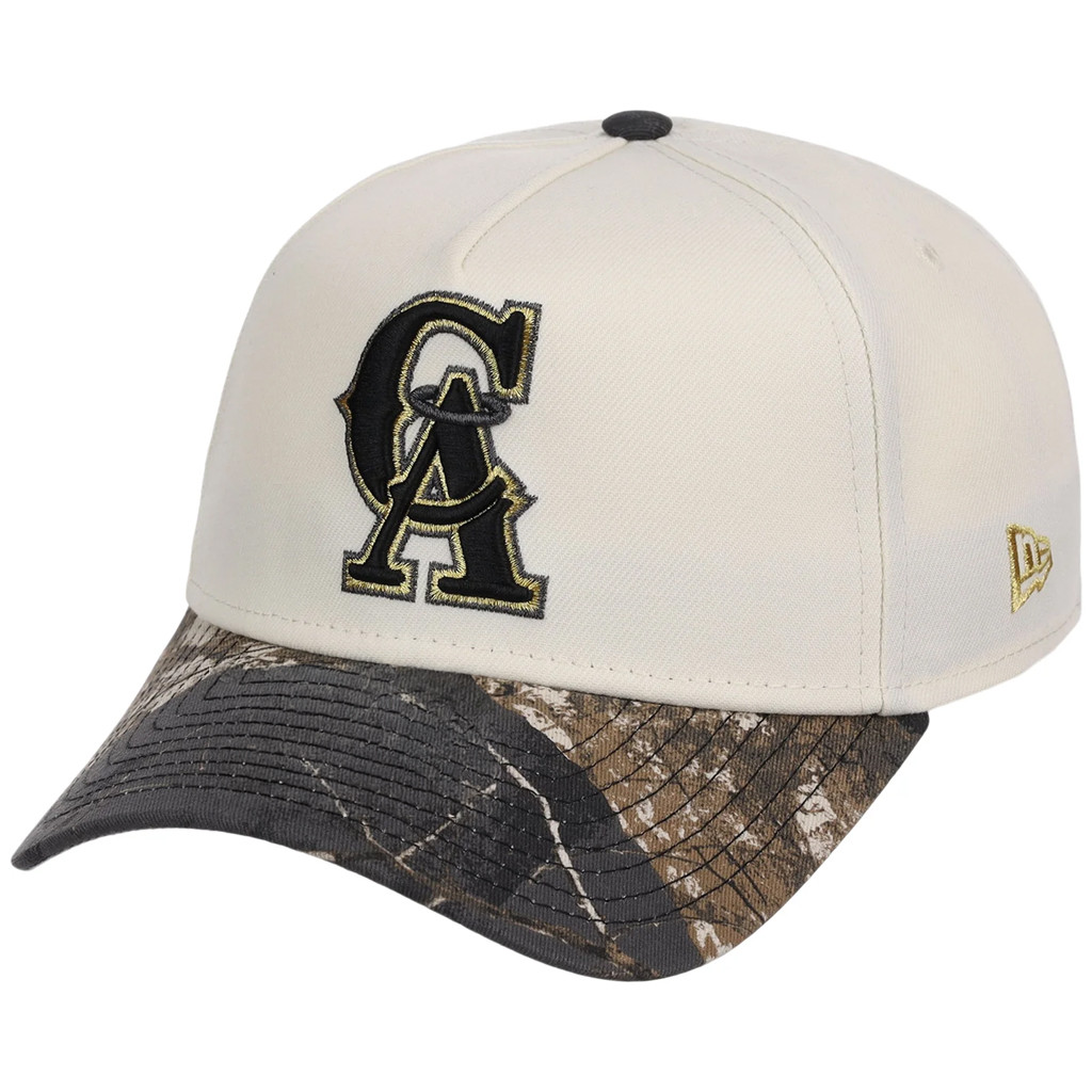 Lids Hat Drop Black Realtree Chrome Collection Merch Anaheim Angels New Era Hat Embroidered