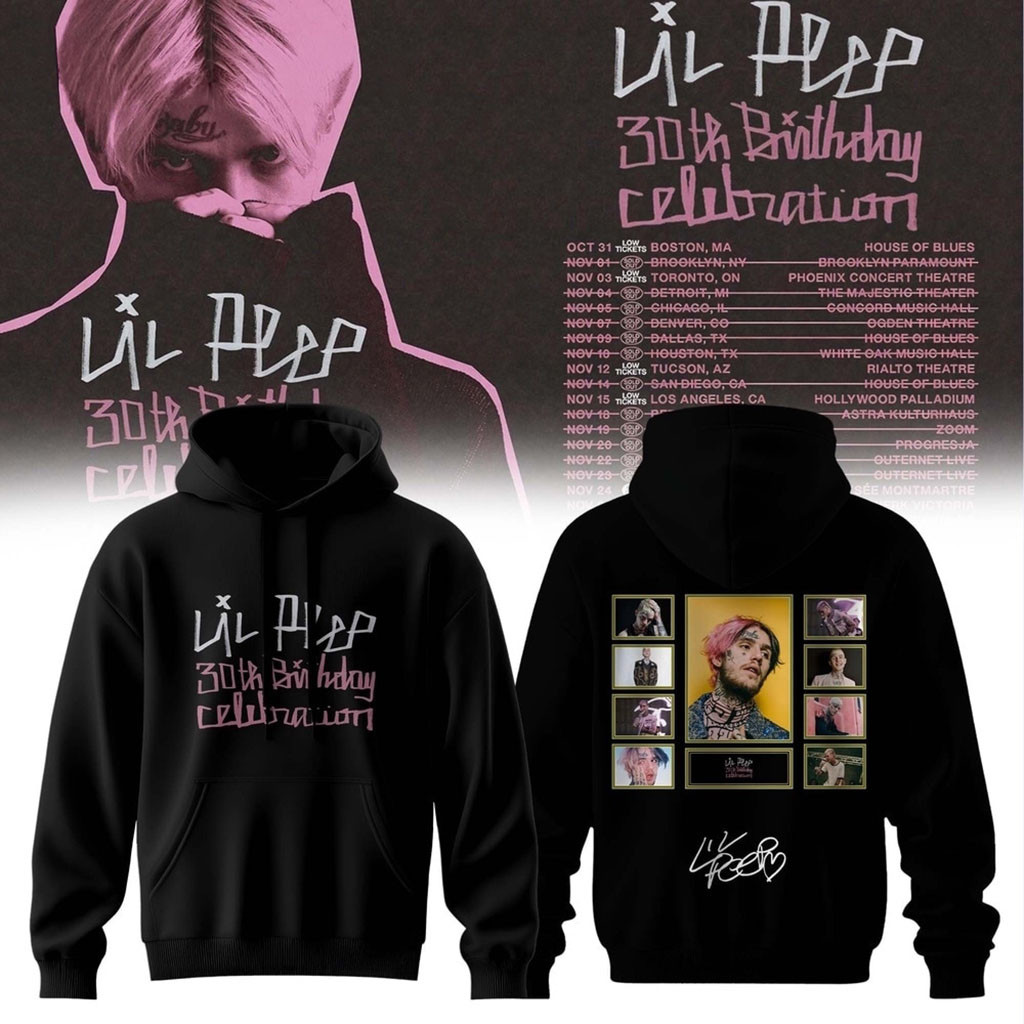 Lil Peep 30th Birthday Celebration Graphic Signature Hoodie Lil Peep Merch Fan Gift Ideas Lil Peep 30th Birthday Celebration Graphic Signature Hoodie Lil Peep Merch Fan Gift Ideas