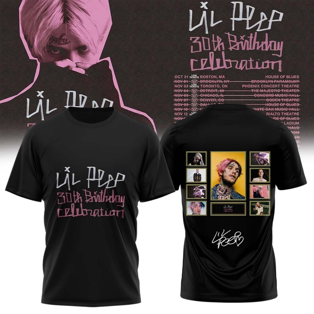 Lil Peep 30th Birthday Celebration Graphic Signature Shirt Lil Peep Merch Gifts For Rapper Fan