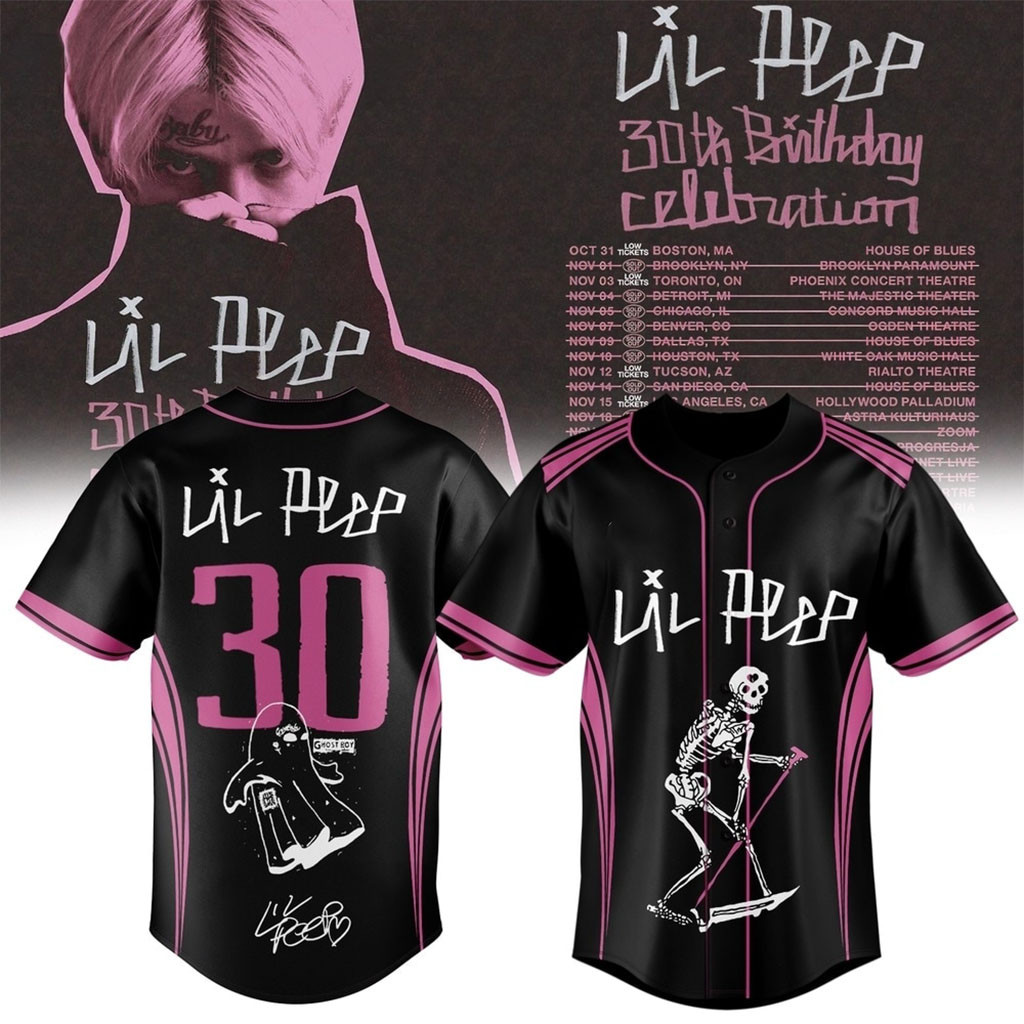 Lil Peep 30th Birthday Celebration Signature Baseball Jersey Lil Peep Merch Friends Gifts Lil Peep 30th Birthday Celebration Signature Baseball Jersey Lil Peep Merch Friends Gifts