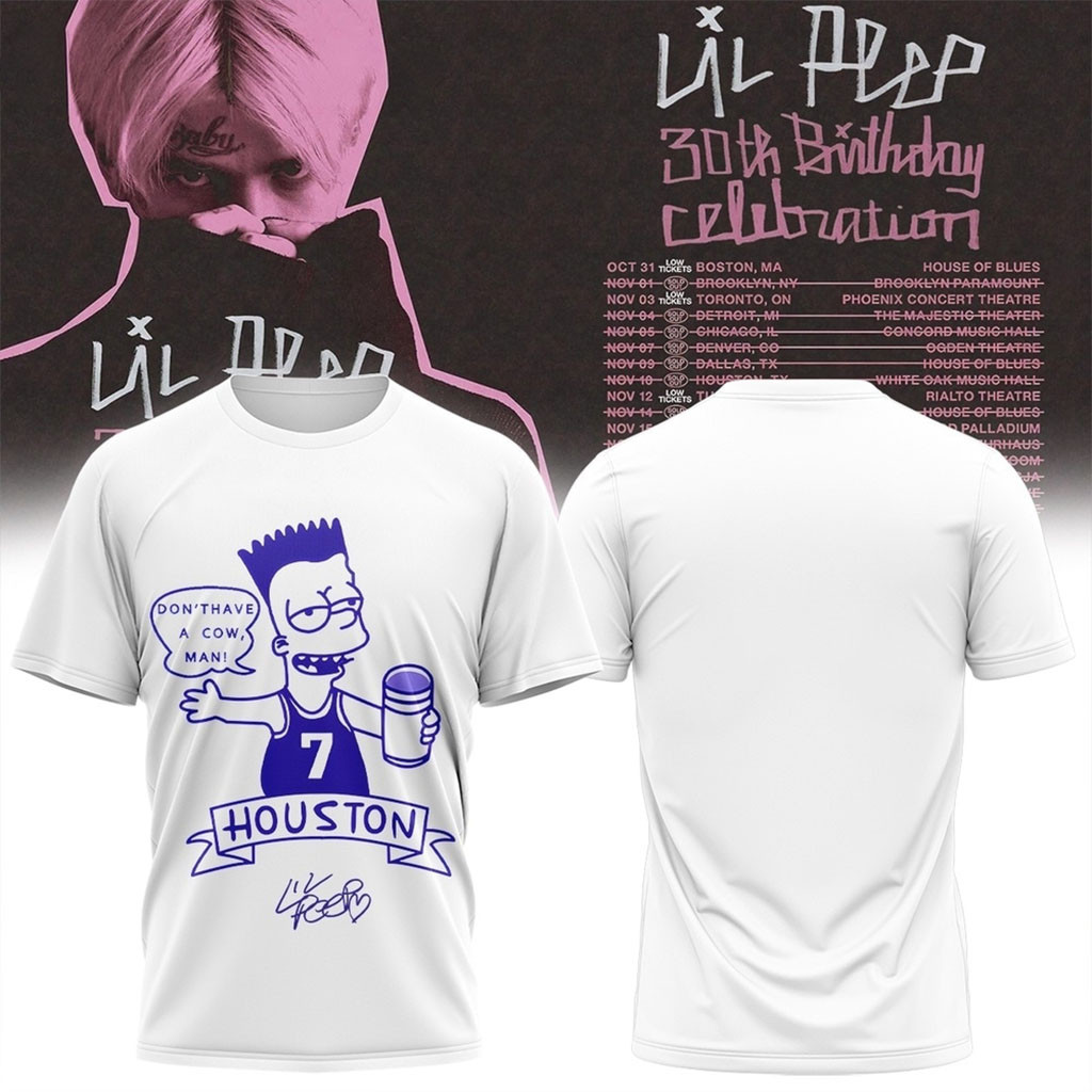 Lil Peep 30th Birthday Celebration Signature Simson Simpson T-Shirt Lil Peep Merch Fan Gifts