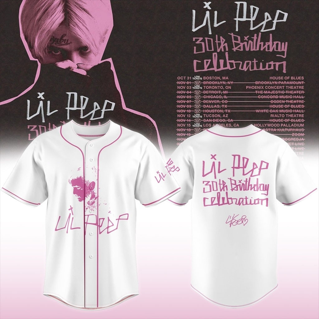 Lil Peep Merch 30th Birthday Celebration Signature White Jersey Presents For Music Lovers