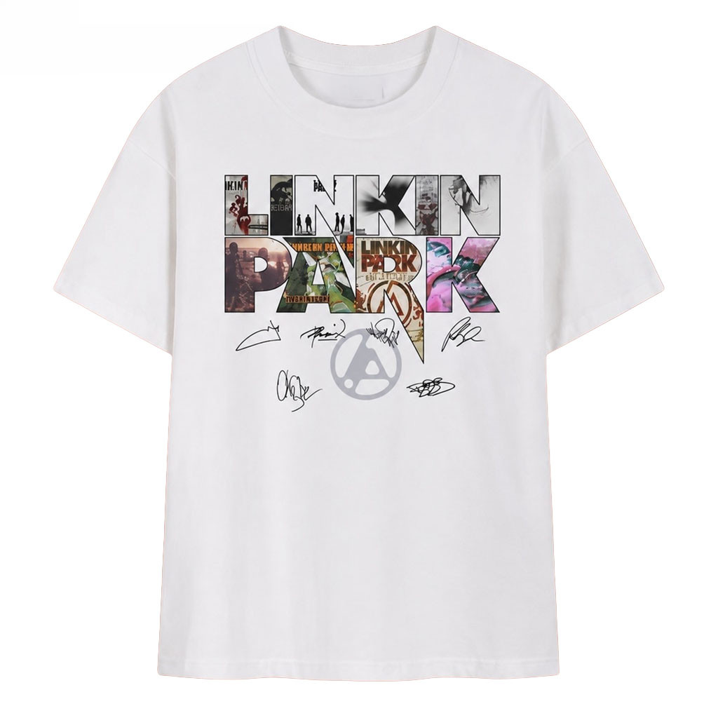 Linkin Park Album Collage Signatures Vintage Rock Band T-Shirt Linkin Park Merch Gifts For Fans