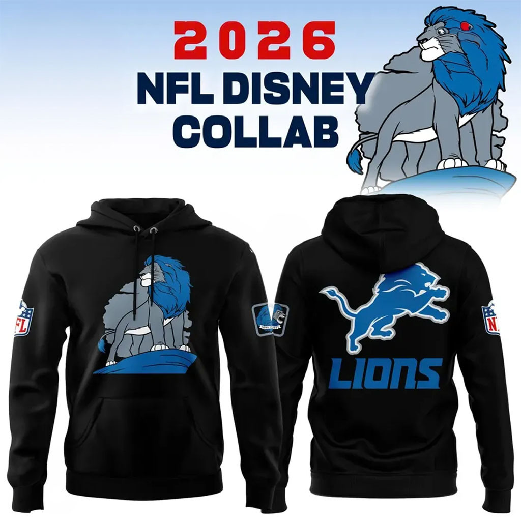 Lion King X Detroit Lions Disney Collab Black Hoodie Detroit Lions Merch Football Fan Gear Lion King X Detroit Lions Disney Collab Black Hoodie Detroit Lions Merch Football Fan Gear