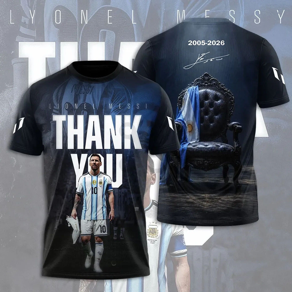 Lionel Messi Argentina National Football Team 2005 2026 Thank You T-Shirt Lionel Messi Merch