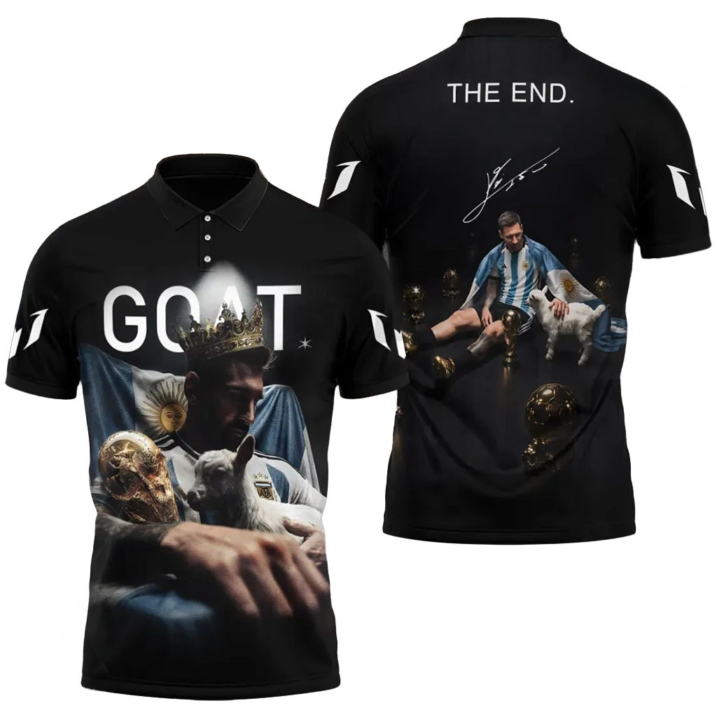 Lionel Messi Argentina World Cup Champion Goat Polo Shirt The End Lionel Messi Merch Signed