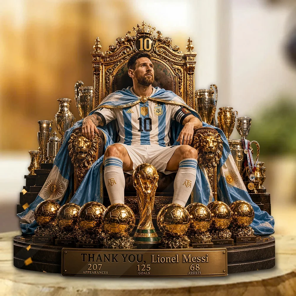 Lionel Messi x Argentina National Football Team Acrylic Plaque Thank You Lionel Messi Merch Decor