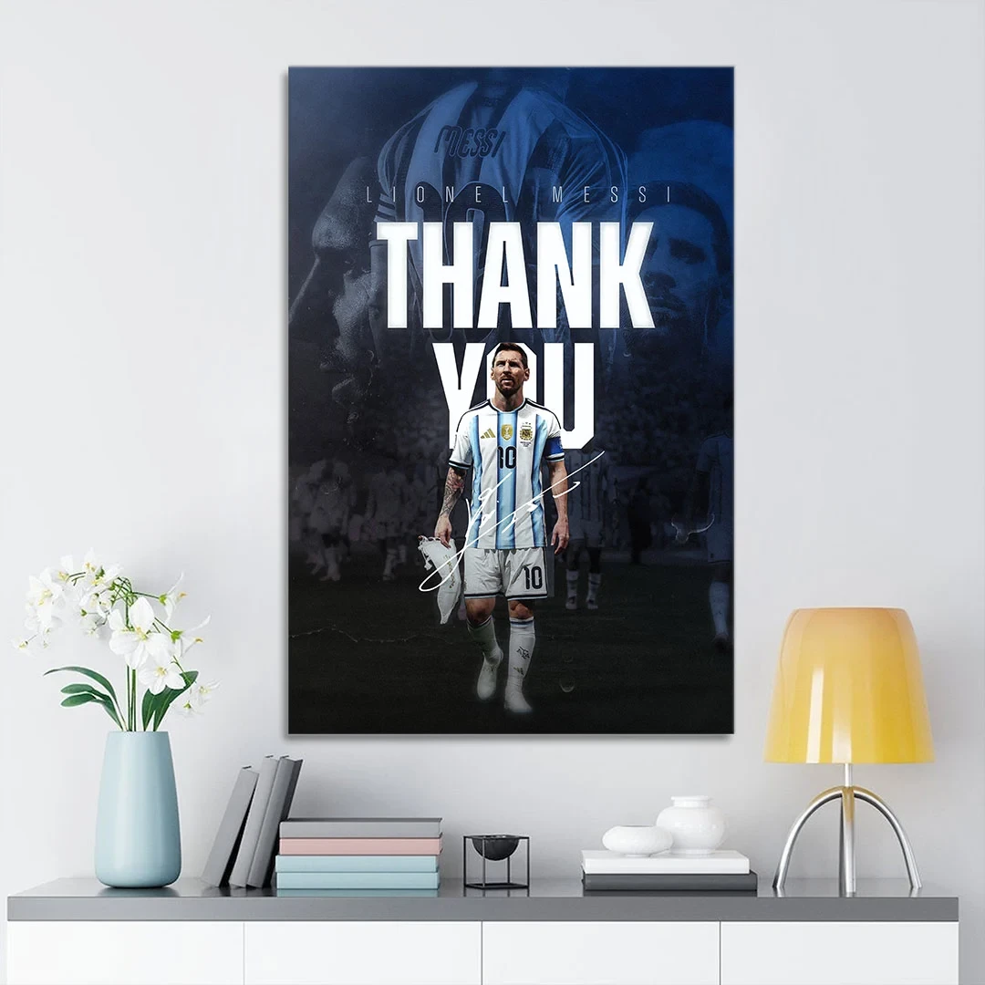 Lionel Messi x Argentina National Football Team Poster Thank You Lionel Messi Merch Wall Art