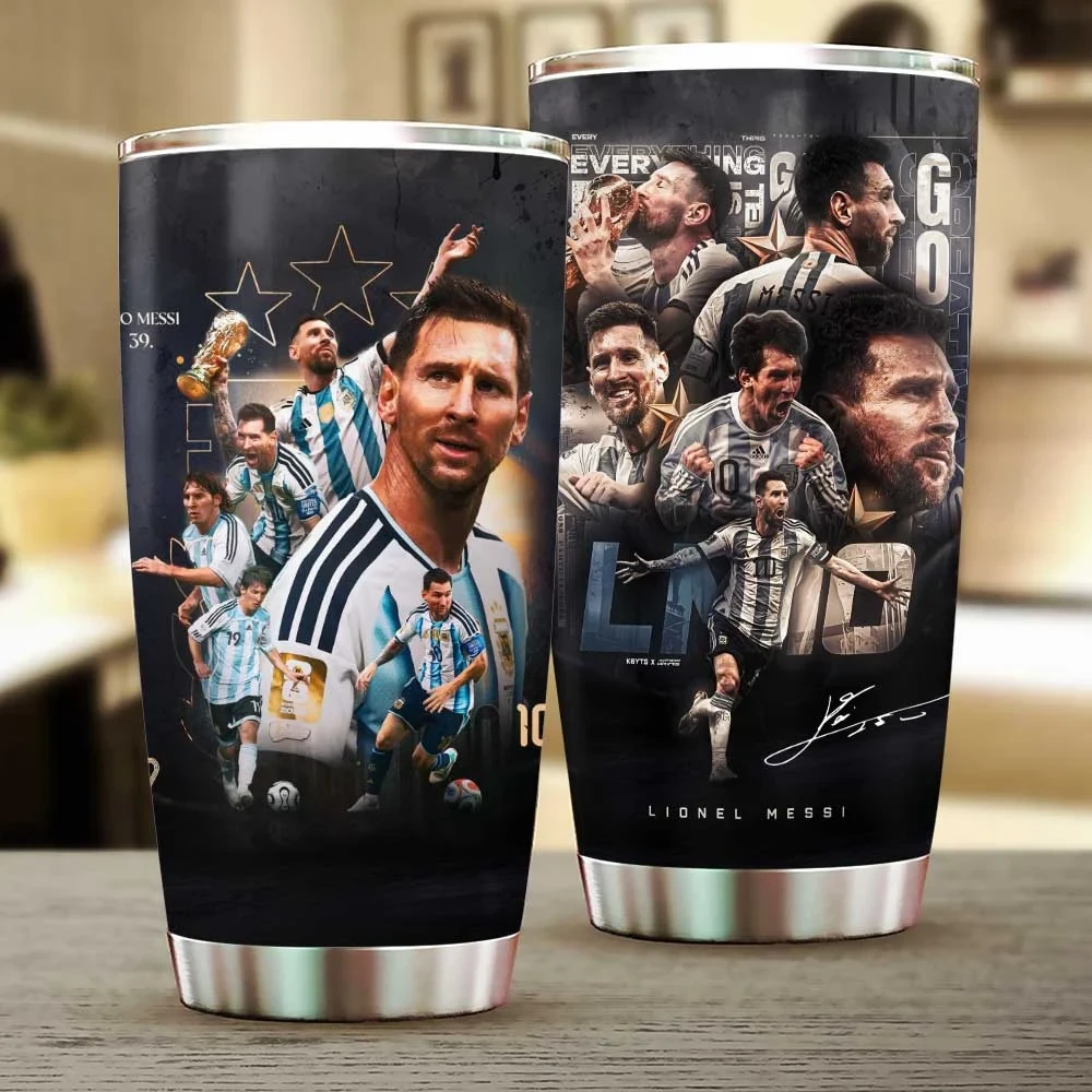 Lionel Messi x Argentina National Football Team Tumbler Lionel Messi Merch Football Fan Gifts