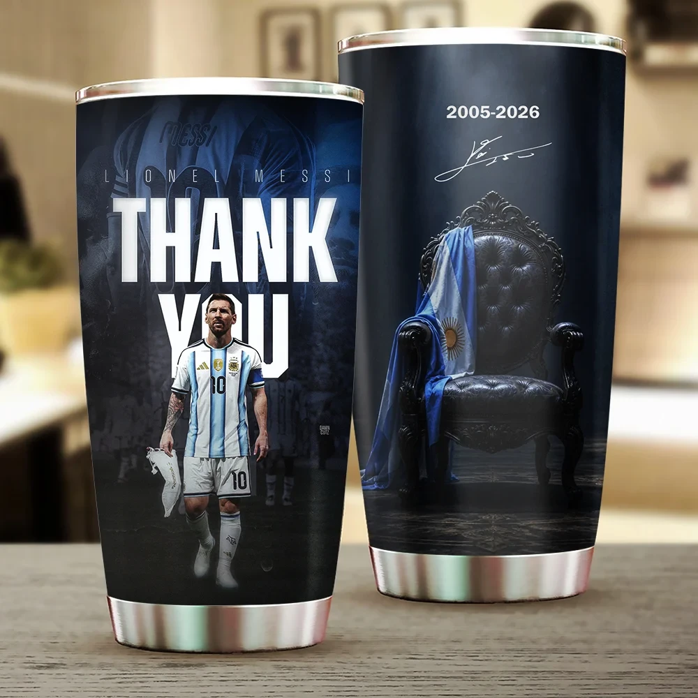 Lionel Messi x Argentina National Football Team Tumbler Thank You Lionel Messi Merch Fan Gifts