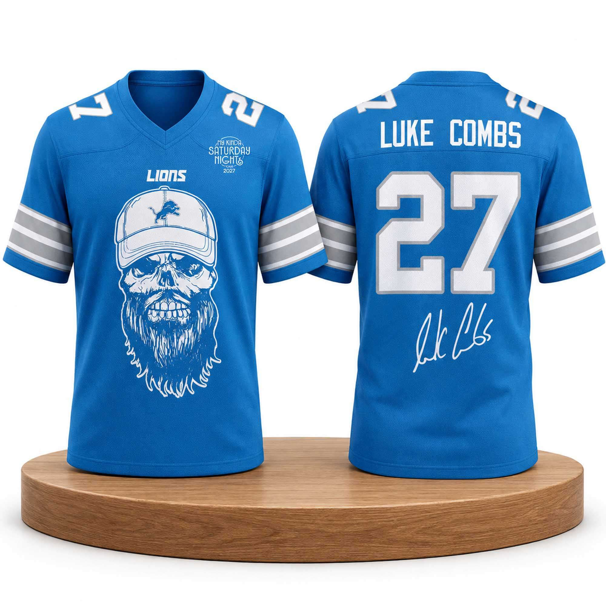 Lions x Luke Combs My Kinda Saturday Night Tour 2027 Jersey Detroit Lions Merch Gifts For Dad Lions x Luke Combs My Kinda Saturday Night Tour 2027 Jersey Detroit Lions Merch Gifts For Dad