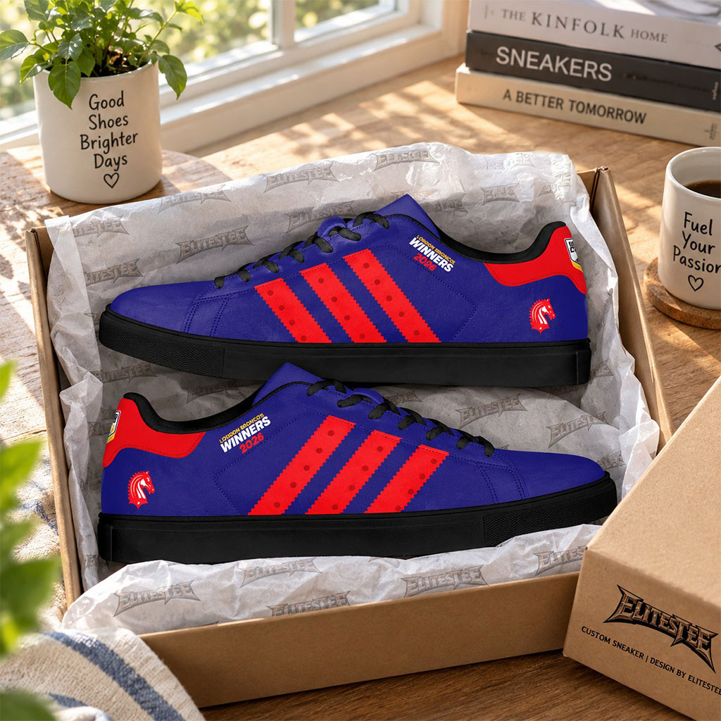 London Broncos Winners 2026 Shoes Sneakers London Broncos Merch Gift For Rugby Fans