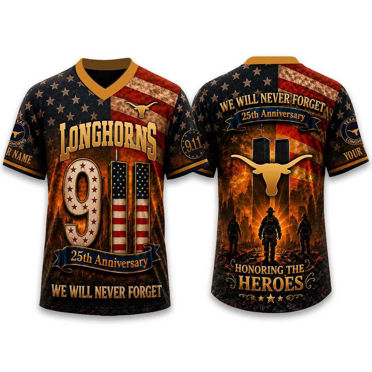 Longhorns Firefighter Never Forget 9 11 2026 Jersey
