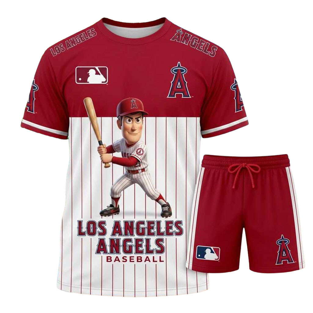 Los Angeles Angels Baseball Woody Character Shirt And Shorts LA Angels Merch Baseball Fan Gifts