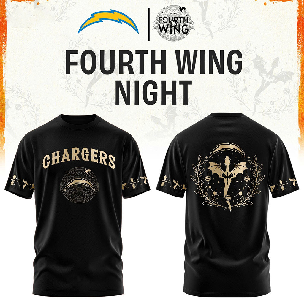 Los Angeles Chargers Dragon Wing Fantasy Night 2026 T-Shirt LA Chargers Merch Fan Gear Black