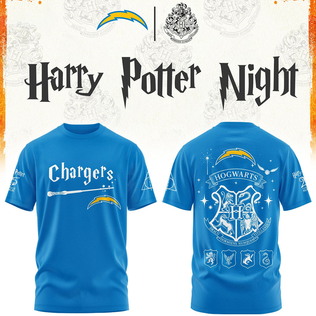 Los Angeles Chargers Harry Potter 25th Anniversary T-Shirt LA Chargers Merch Football Fans Gift