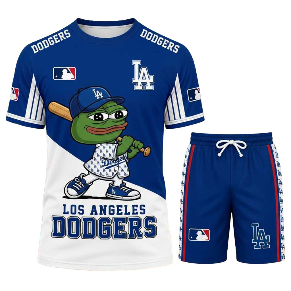Los Angeles Dodgers Pepe The Frog Shirt And Shorts Set LA Dodgers Merch Gift For Baseball Fans Los Angeles Dodgers Pepe The Frog Shirt And Shorts Set LA Dodgers Merch Gift For Baseball Fans