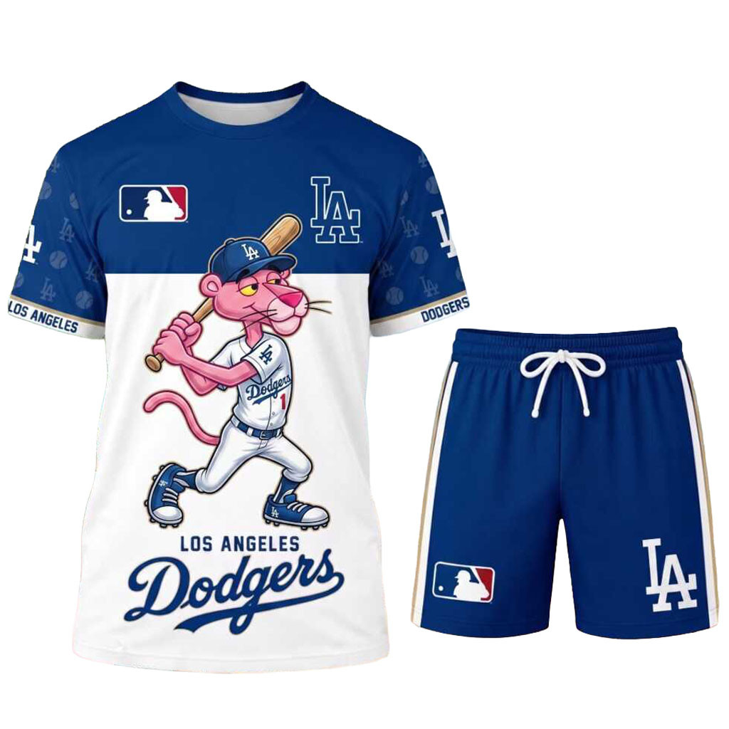 Los Angeles Dodgers Pink Panther Shirt And Shorts LA Dodgers Merch Best Gifts For Baseball Fans