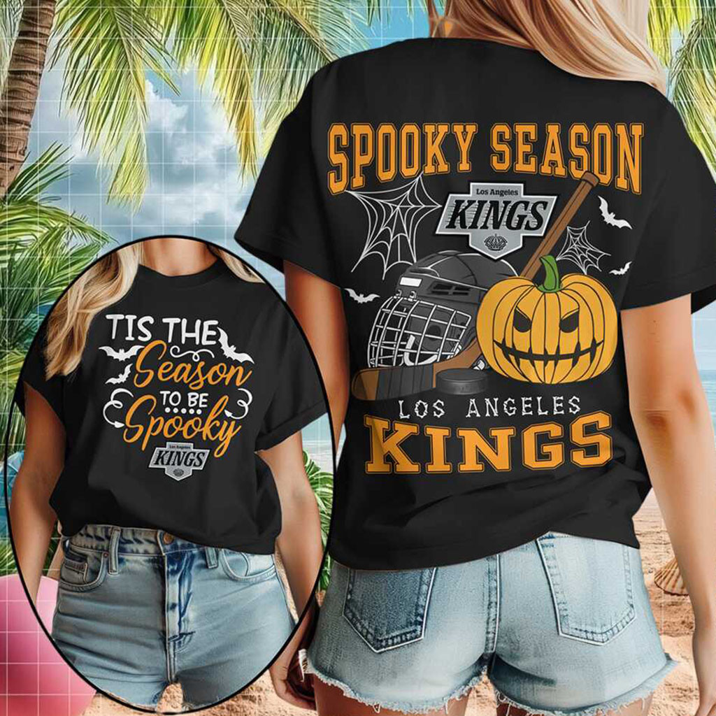 Los Angeles Kings Spooky Season Halloween Pumpkin Shirt Kings Merch Gifts For Friends