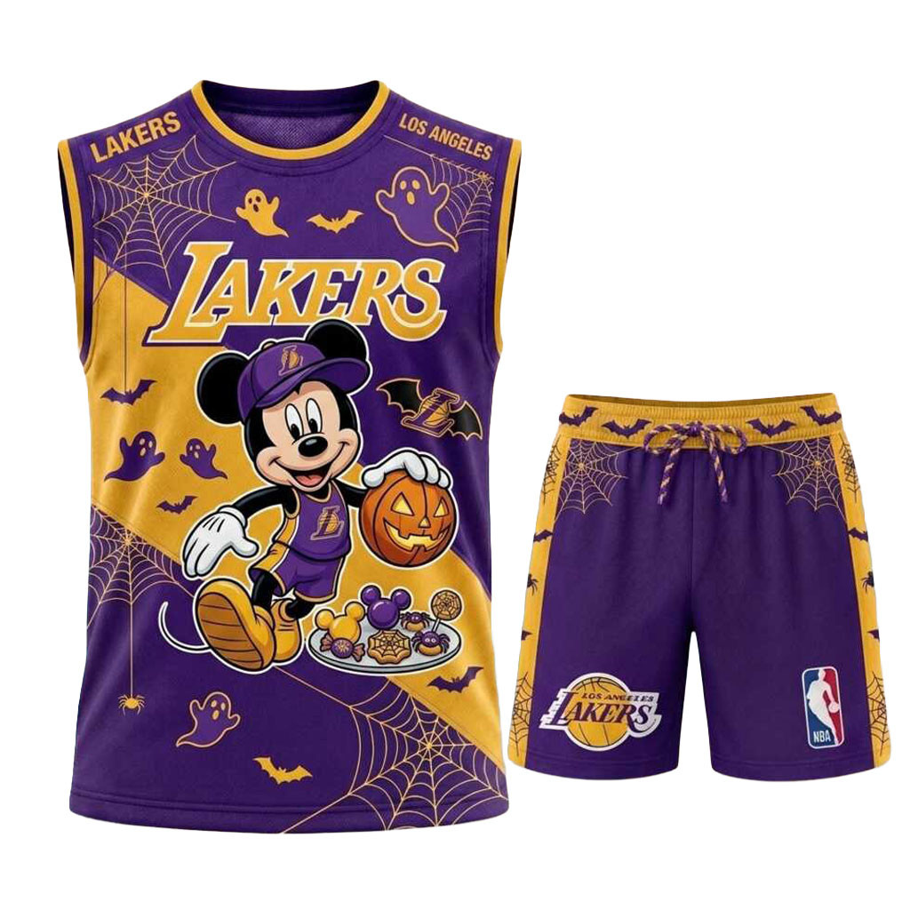 Los Angeles Lakers Mickey Mouse Halloween Muscle Tank And Shorts Lakers Merch Fans Gifts