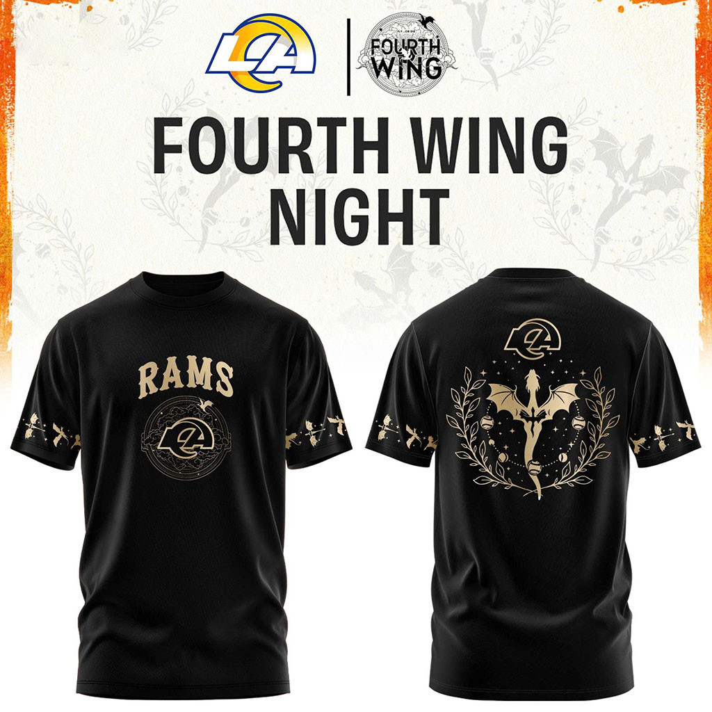 Los Angeles Rams Dragon Wing Fantasy Night 2026 Black T-Shirt LA Rams Merch Football Gifts