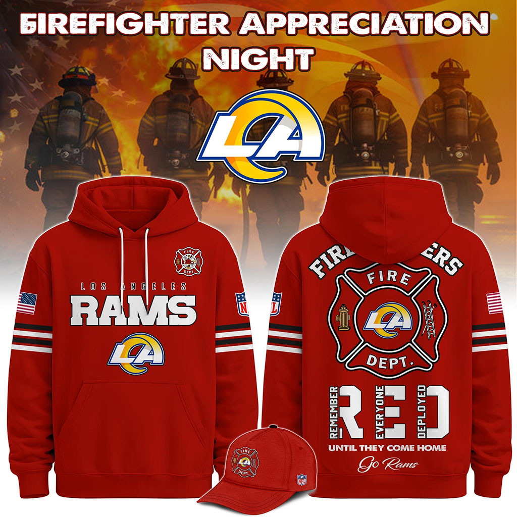 Los Angeles Rams Firefighter Appreciation Night 2026 Hoodie LA Rams Merch Football Fan Gifts