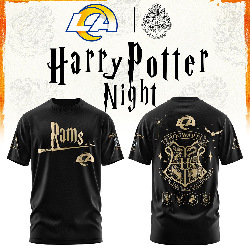 Los Angeles Rams Football Harry Potter 25th Anniversary T-Shirt 2026 LA Rams Merch Fan Gifts