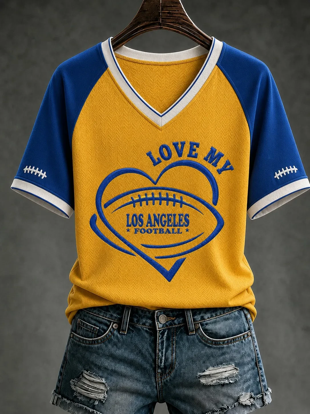 Los Angeles Rams Football V-Neck Shirt Love My Los Angeles T-Shirt Rams Merch Game Day Gear