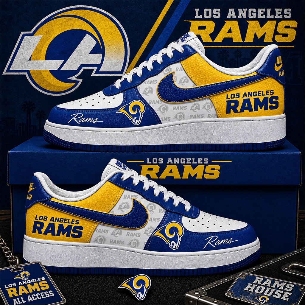 Los Angeles Rams House Sneakers Game Day Shoes LA Rams Merch Cool Gifts For Football Fans