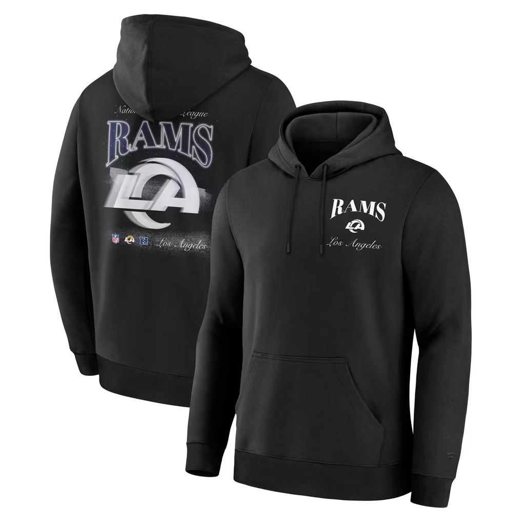 Los Angeles Rams Merch 2026 Fanatics Black Los Angeles Rams Nightfall Hoodie Football Fan Gifts