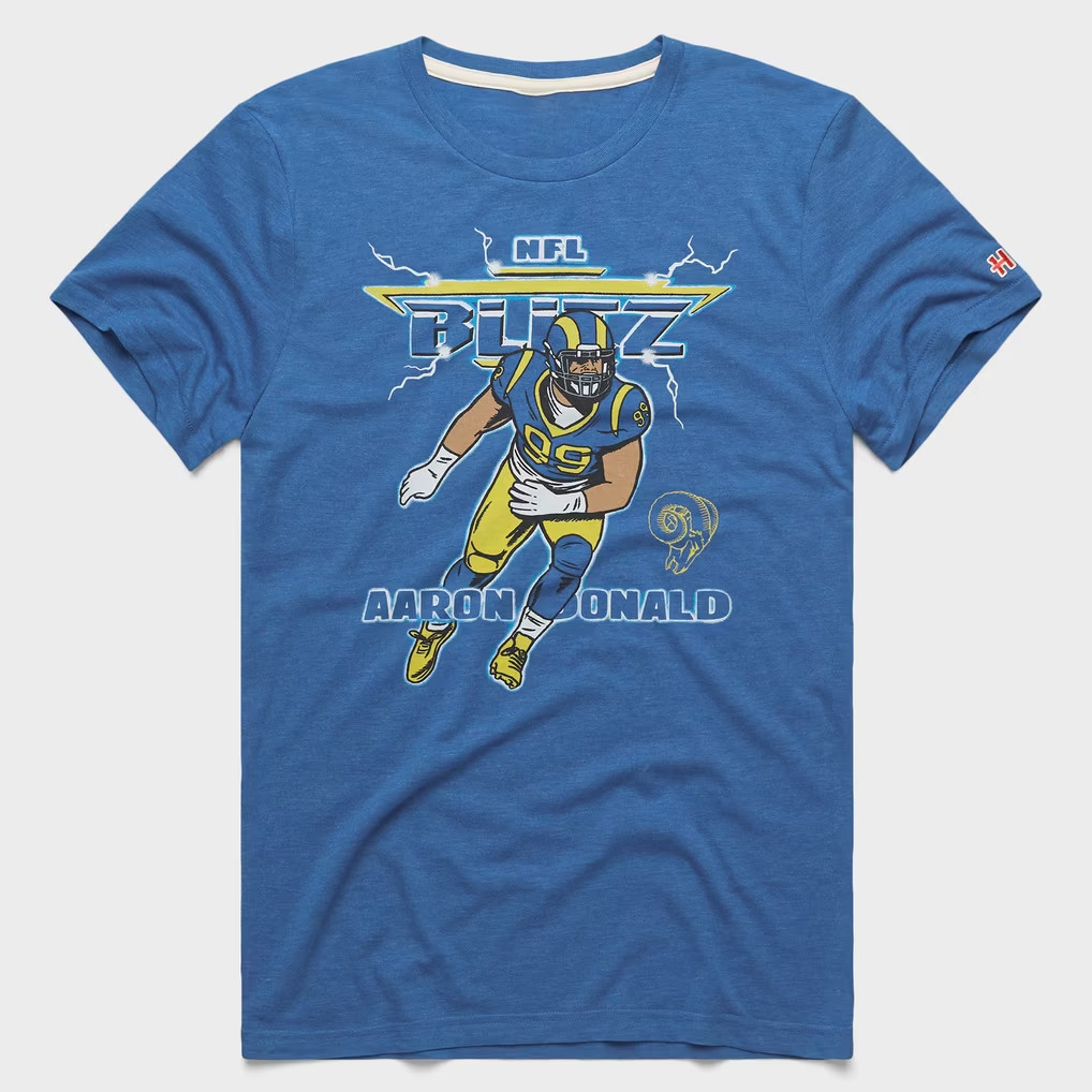 Los Angeles Rams Merch 2026 Homage Aaron Donald LA Rams Blitz T-Shirt Football Fan Gifts